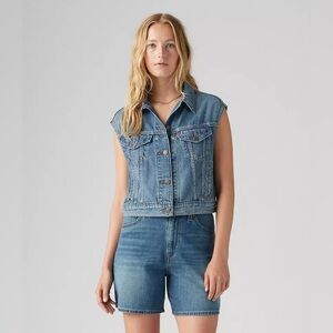 Levi's | Women’s Light Blue Denim Button Front Jean Jacket Vest Size S